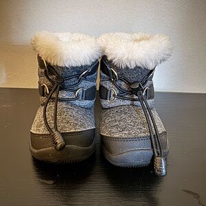 Baby Cozy Gray and Black Winter Boots